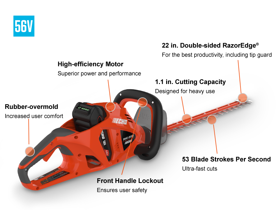 EHCO DHC-2300C1 - 22" Electric Hedge Trimmer (with Charger)