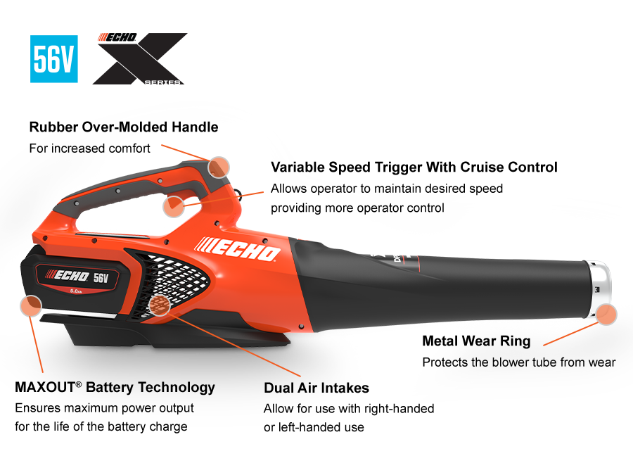 ECHO DPB-2610R2 - 56V Electric Handheld Blower (with Rapid Charger)